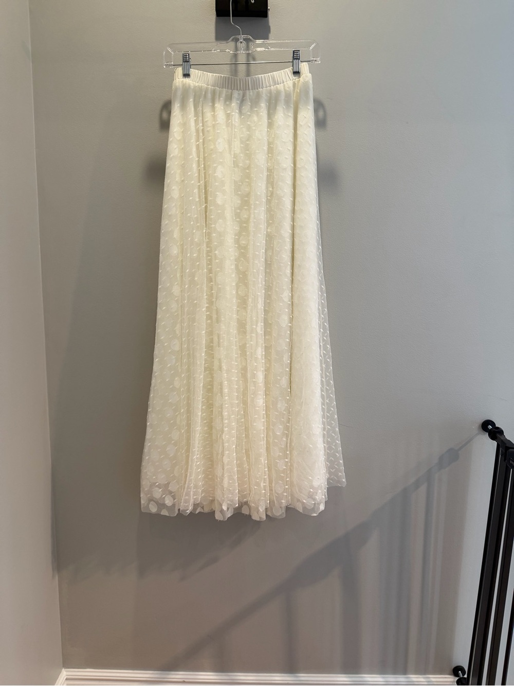 HD in Paris Cream Polka Dot Tulle Maxi Skirt